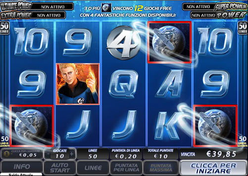 attivazione dei free spin ne I Fantastici 4